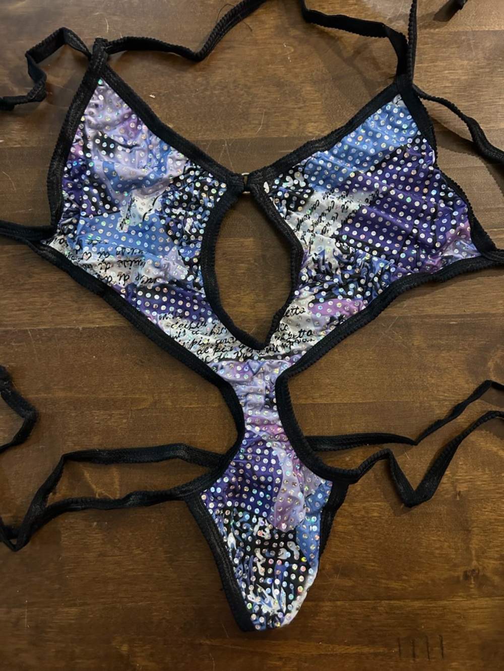 New w/ Defects Handmade Halter Top w/ G-String Bottom Dancewear Monokini Outfit